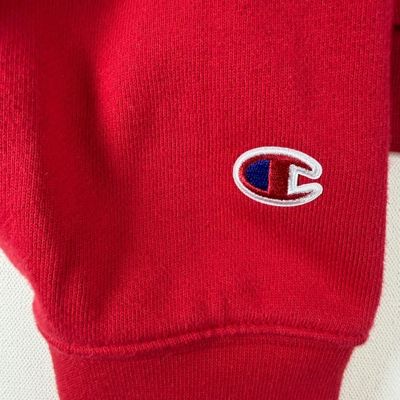 Champion Women's Cropped Fleece Zip-Up Sweatshirt - Tango Red L - Picture 11 of 13